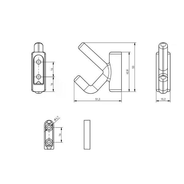 Крючки GTV Крючок настенный двойной