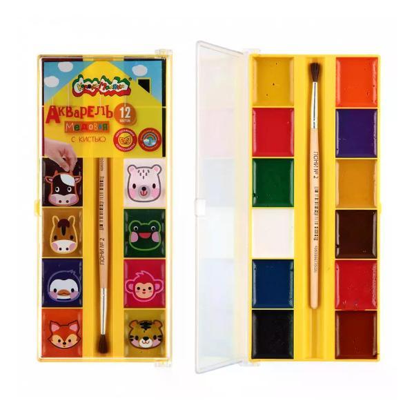 Краска штемпельная КАЛЯКА-МАЛЯКА Краски для рисования 12 цветов