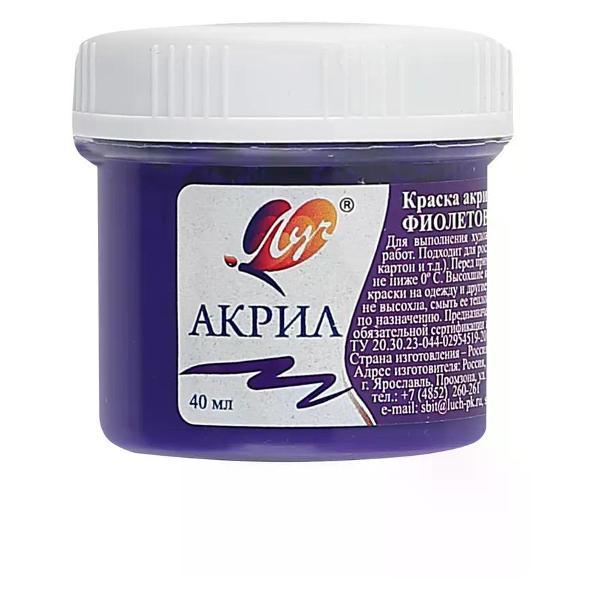 Краска штемпельная Луч Акриловая краска художественная фиолетовая