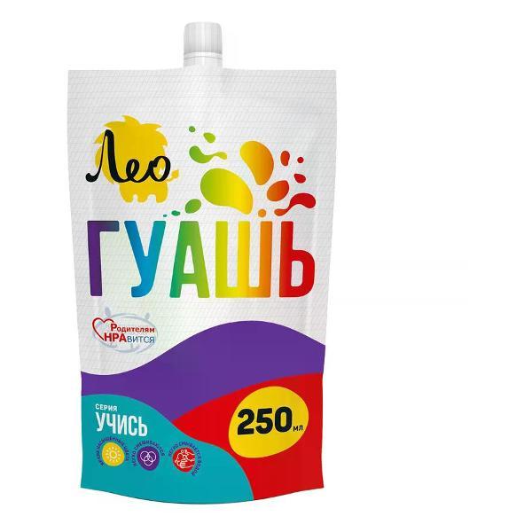 Краска штемпельная Лео Гуашь художественная 250 мл фиолетовая