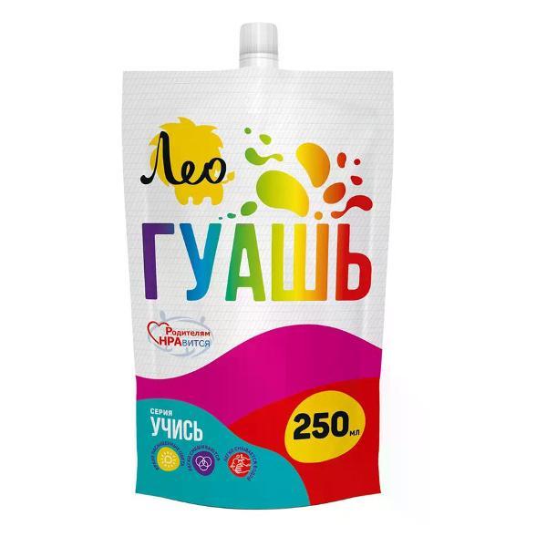 Краска штемпельная Лео Гуашь художественная 250 мл фуксия