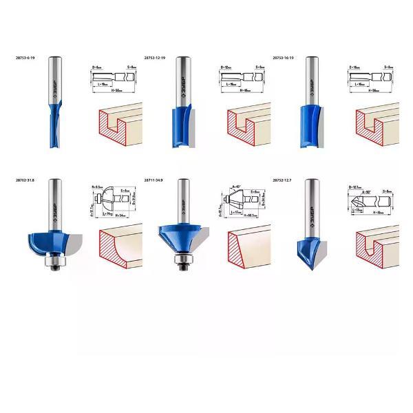 Фрезер ЗУБР Набор фрез по дереву профильных 12 шт