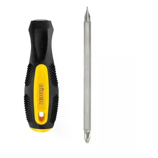 Отвертка Biber Отвертка Крафтер 100 мм (2 в 1) плоская и крестовая