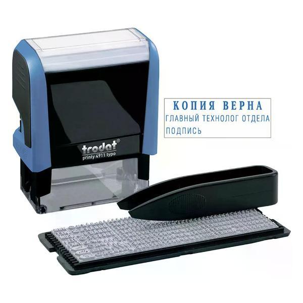 Оснастка для печати Trodat Штамп самонаборный 3-строчный 14*38 мм синий