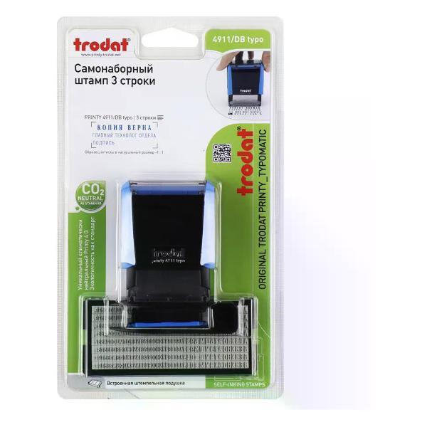 Оснастка для печати Trodat Штамп самонаборный 3-строчный 14*38 мм синий