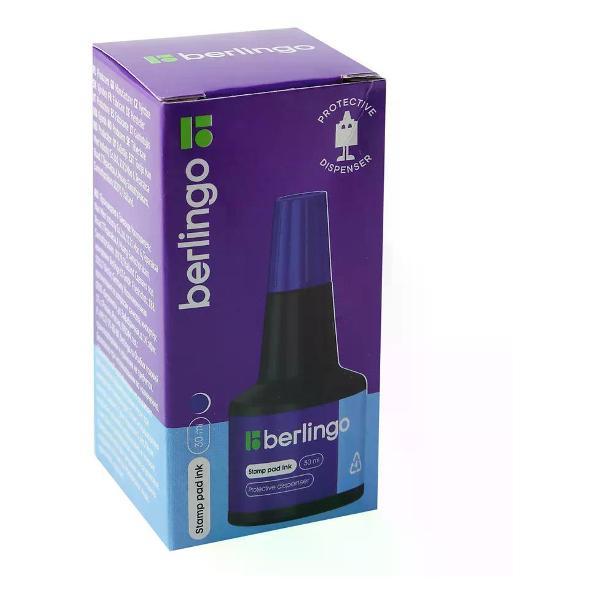 Краска штемпельная Berlingo Штемпельная краска 30 мл синяя водная