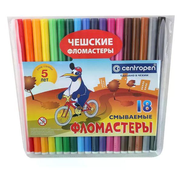 Фломастер CENTROPEN Фломастеры 18 цветов
