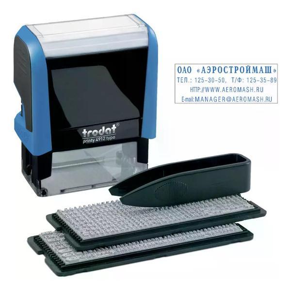 Оснастка для печати Trodat 4-строчный штамп 18*47 мм синий