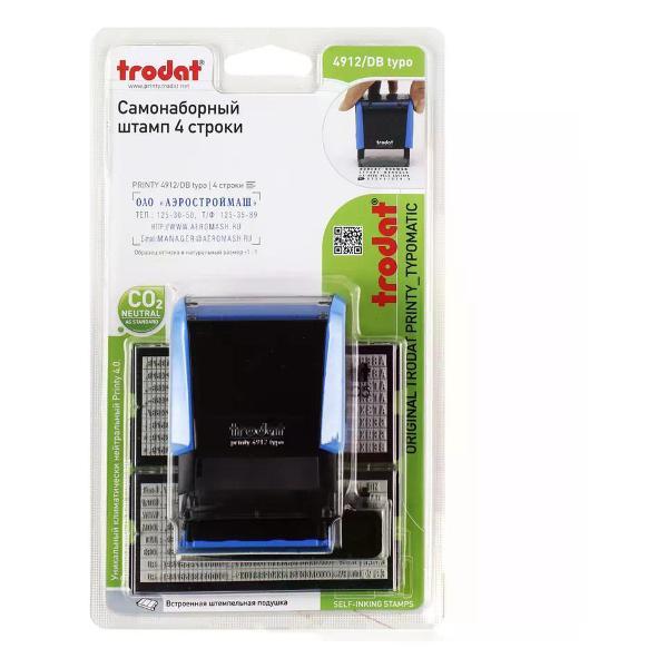 Оснастка для печати Trodat 4-строчный штамп 18*47 мм синий