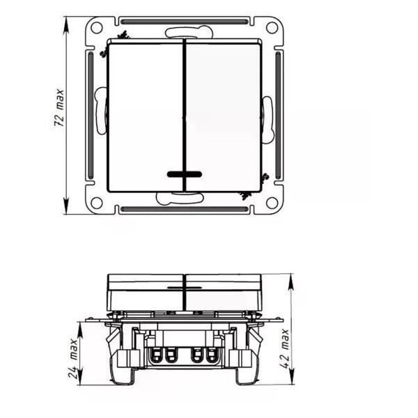 Выключатель механический Schneider Electric Выключатель двухклавишный с подсветкой