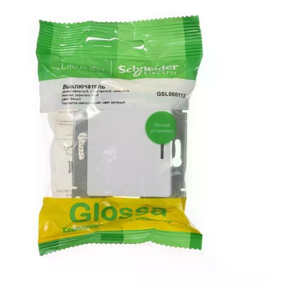 Выключатель механический Schneider Electric Выключатель одноклавишный с подсветкой