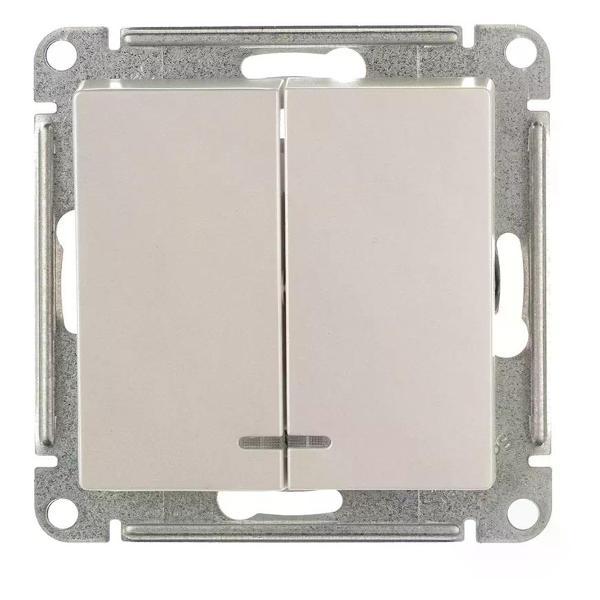 Выключатель механический Schneider Electric Выключатель двухклавишный с подсветкой