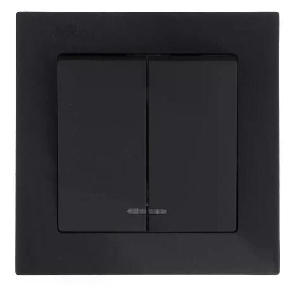 Выключатель механический Schneider Electric Выключатель двухклавишный с подсветкой