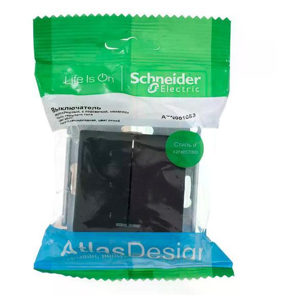 Выключатель механический Schneider Electric Выключатель двухклавишный с подсветкой