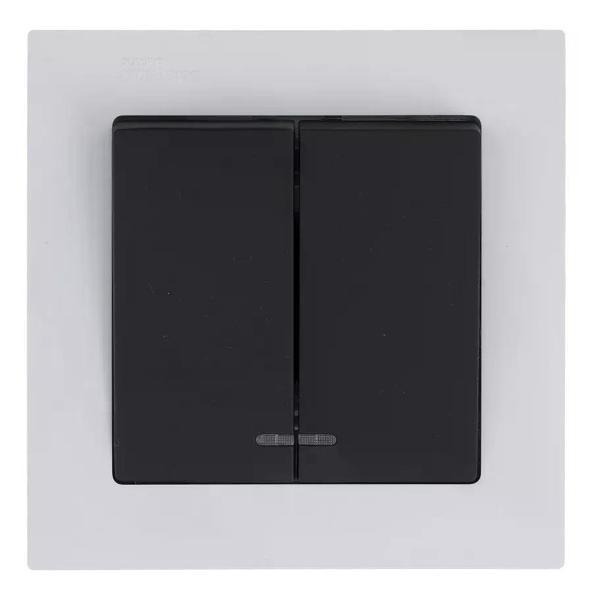 Выключатель механический Schneider Electric Выключатель двухклавишный с подсветкой