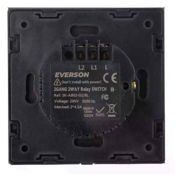 Выключатель механический EVERSON Выключатель сенсорный двухклавишный