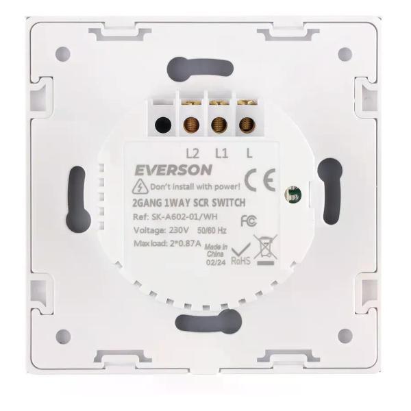 Выключатель механический EVERSON Выключатель сенсорный двухклавишный