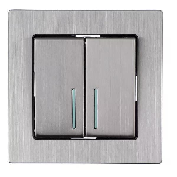 Выключатель механический ONVOLT Выключатель двухклавишный с подсветкой