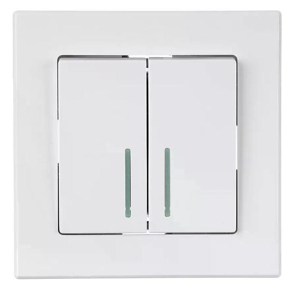 Выключатель механический ONVOLT Выключатель двухклавишный с подсветкой