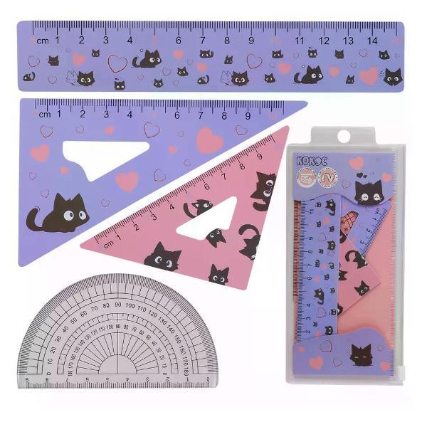 Линейка для черчения Набор линеек 4 предмета