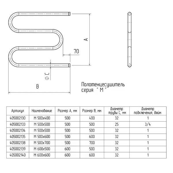 Полотенцесушитель АРГО Полотенцесушитель водяной