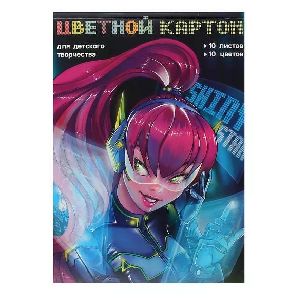 Картон Феникс Цветной картон 10 цветов фото