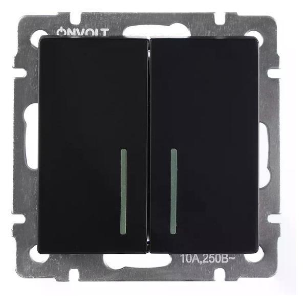 Выключатель механический ONVOLT Выключатель двухклавишный с подсветкой