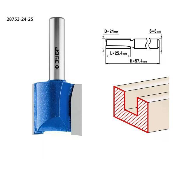 Фрезер ЗУБР Фреза пазовая прямая 24x25 мм