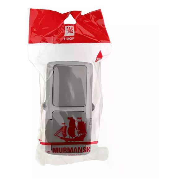 Выключатель механический EKF Выключатель одноклавишный накладной с розеткой