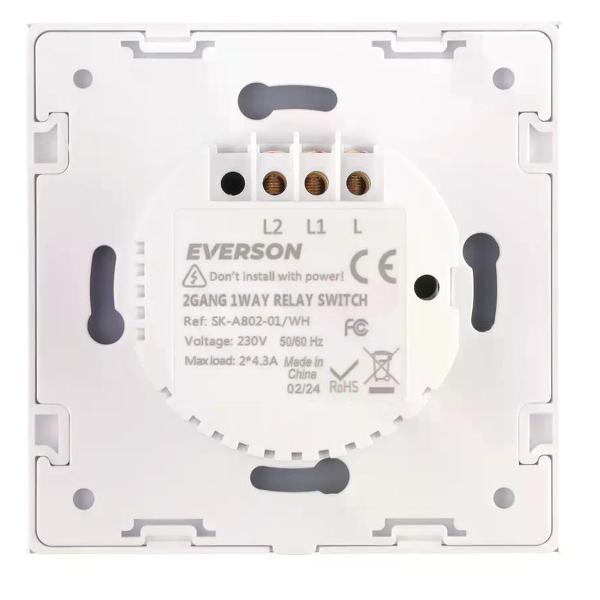 Выключатель механический EVERSON Выключатель сенсорный двухклавишный