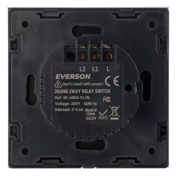 Выключатель механический EVERSON Выключатель сенсорный двухклавишный