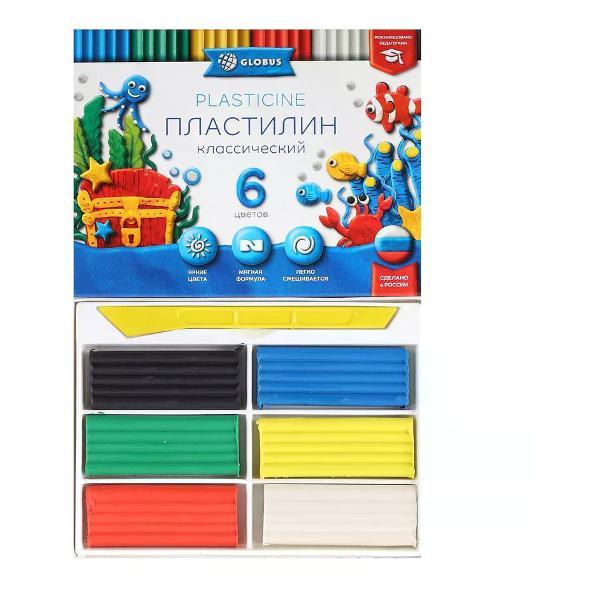 Пластилин GLOBUS Пластилин набор 6 цветов