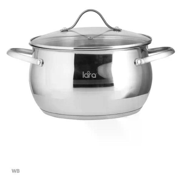 Кастрюля Lara Кастрюля с крышкой LR02-35/6,1 литра/для всех видов плит