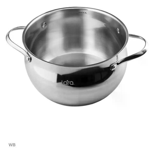 Кастрюля Lara Кастрюля с крышкой LR02-35/6,1 литра/для всех видов плит