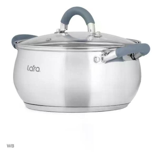 Кастрюля Lara Кастрюля с крышкой LR02-484/6,1 литра/для всех видов плит