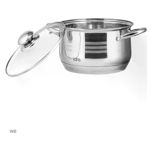 Кастрюля Lara Кастрюля с крышкой LR02-584/4,9 литра/для всех видов плит