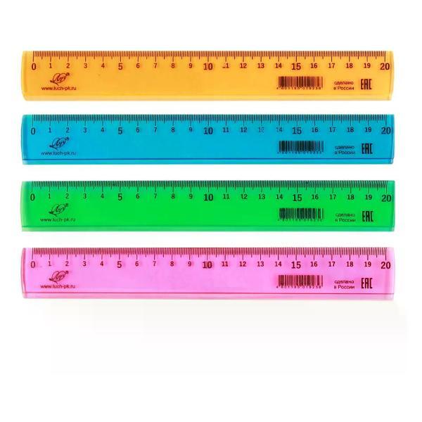 Линейка для черчения Луч Линейка 20 см пластиковая