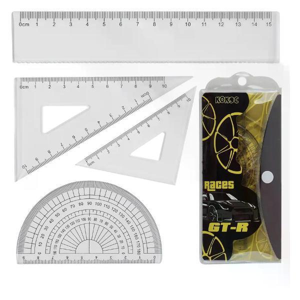 Линейка для черчения нет бренда Набор линеек 4 предмета