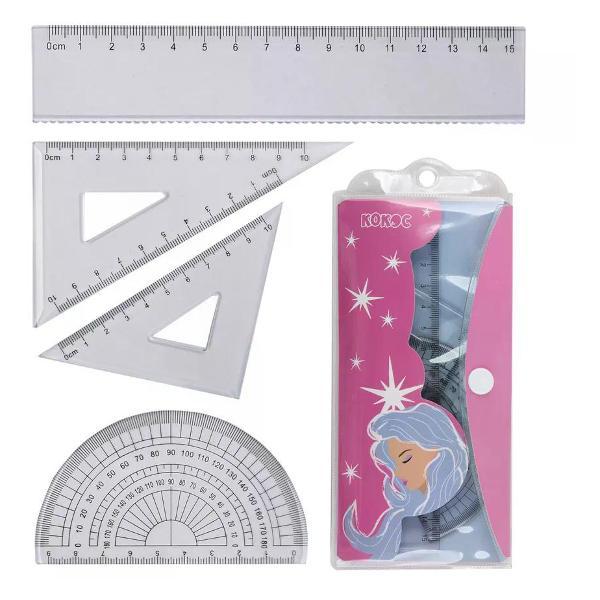 Линейка для черчения нет бренда Набор линеек 4 предмета