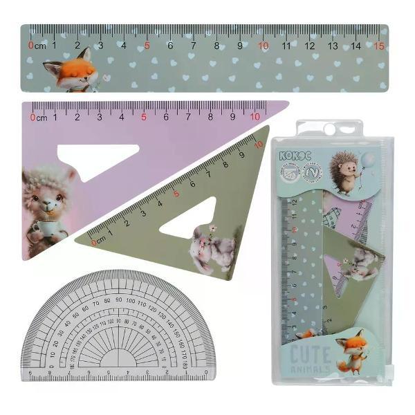 Линейка для черчения нет бренда Набор линеек 4 предмета