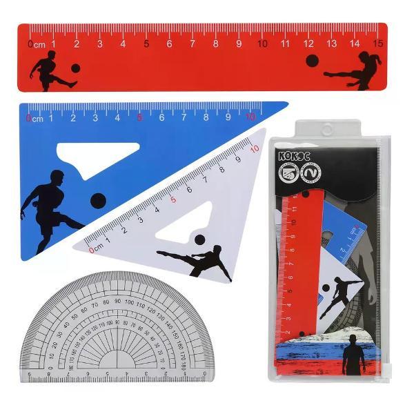 Линейка для черчения нет бренда Набор линеек 4 предмета фото