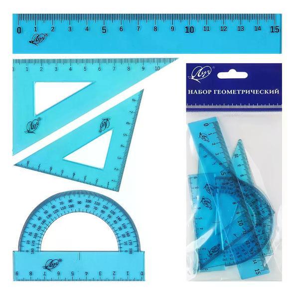 Линейка для черчения нет бренда Набор линеек 4 предмета