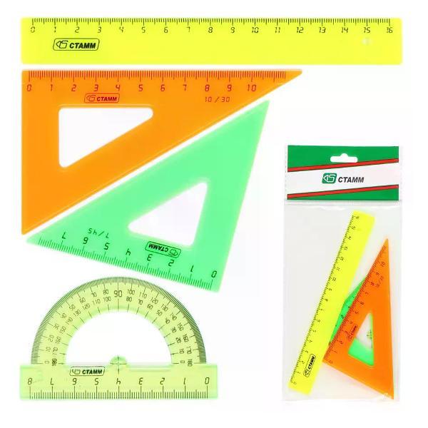 Линейка для черчения нет бренда Набор линеек 4 предмета