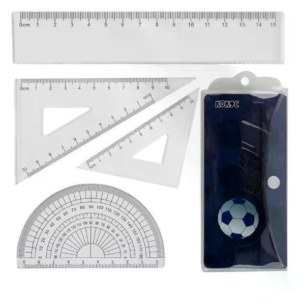 Линейка для черчения нет бренда Набор линеек 4 предмета фото