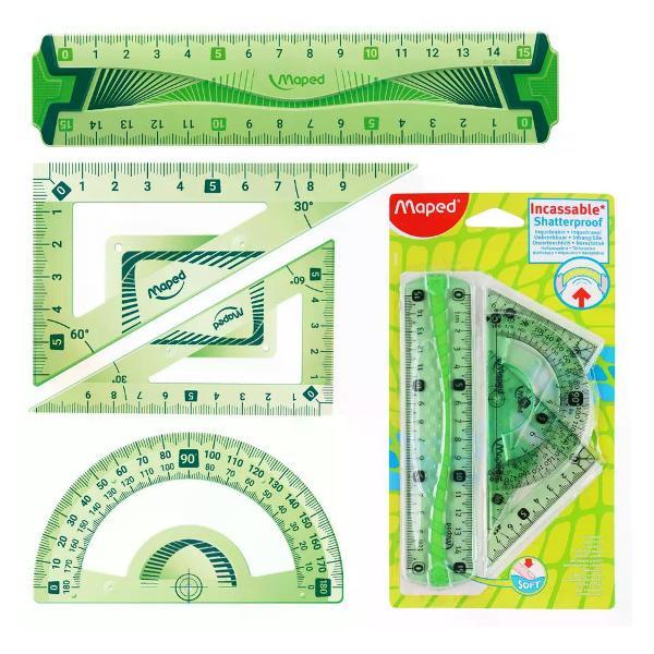 Линейка для черчения нет бренда Набор линеек 4 предмета