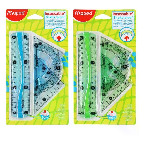 Линейка для черчения нет бренда Набор линеек 4 предмета