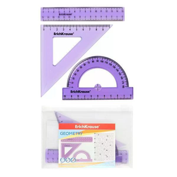 Линейка для черчения нет бренда Набор линеек 3 предмета фото