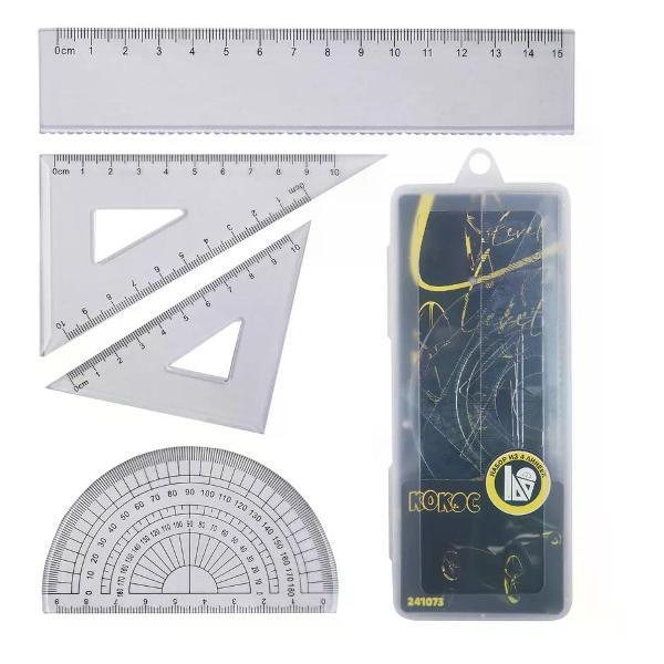 Линейка для черчения нет бренда Набор линеек 4 предмета фото