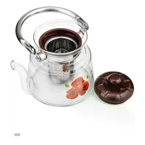 Чайник заварочный Lara Чайник заварочный стеклянный LR06-12/ 1000мл/стальной фильтр