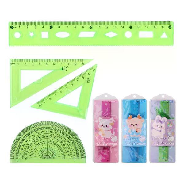 Линейка для черчения нет бренда Набор линеек 4 предмета